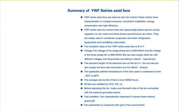 YWFシリーズ 200〜630mm 冷蔵ファン ブレード モーター コンデンサー蒸発扇 製造者 外部ローター 軸流扇 6