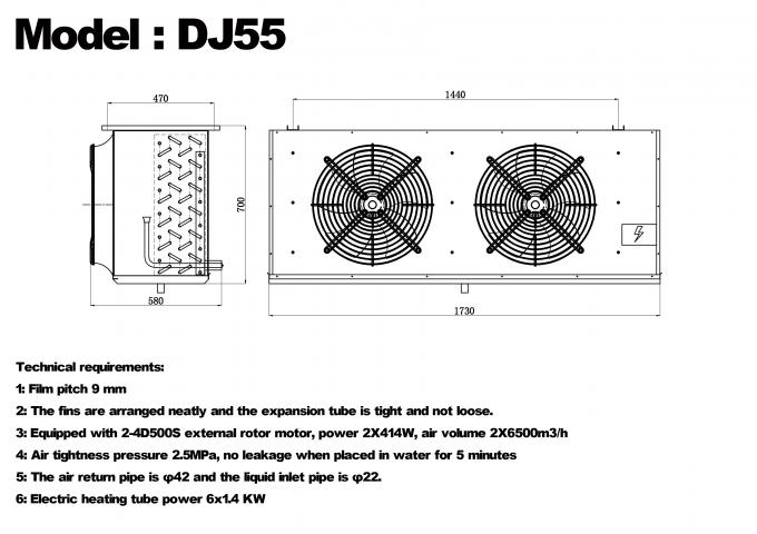 DJシリーズ DJ100 シングルユニットクーラー CE認証済み 冷蔵庫専用エアクーラー エバポレーター 天井エバポレーター 冷凍設備メーカー、冷凍工場、冷蔵保冷庫 7