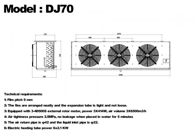 DJシリーズ DJ100 シングルユニットクーラー CE認証済み 冷蔵庫専用エアクーラー エバポレーター 天井エバポレーター 冷凍設備メーカー、冷凍工場、冷蔵保冷庫 8