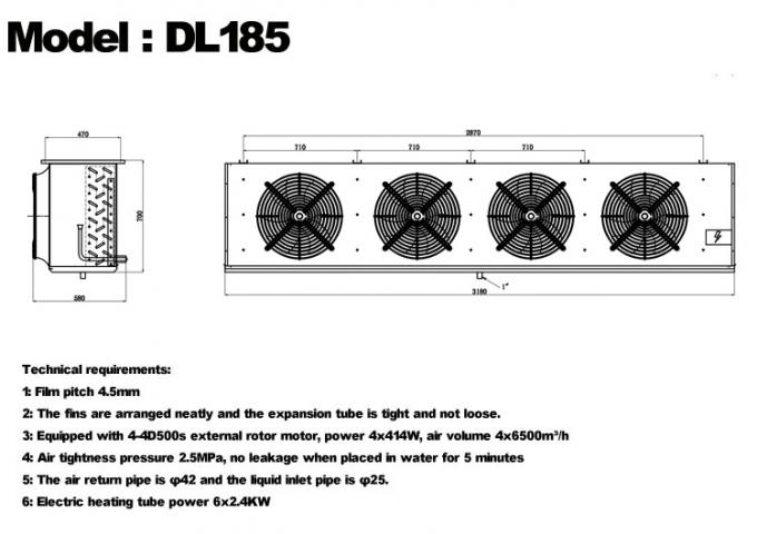 DLシリーズ DL22ユニットクーラー CE認証 オーダーメイドエアクーラー 3HP冷蔵庫蒸発器 天井蒸発器 倉庫冷蔵庫 冷蔵室 野菜冷蔵庫 9