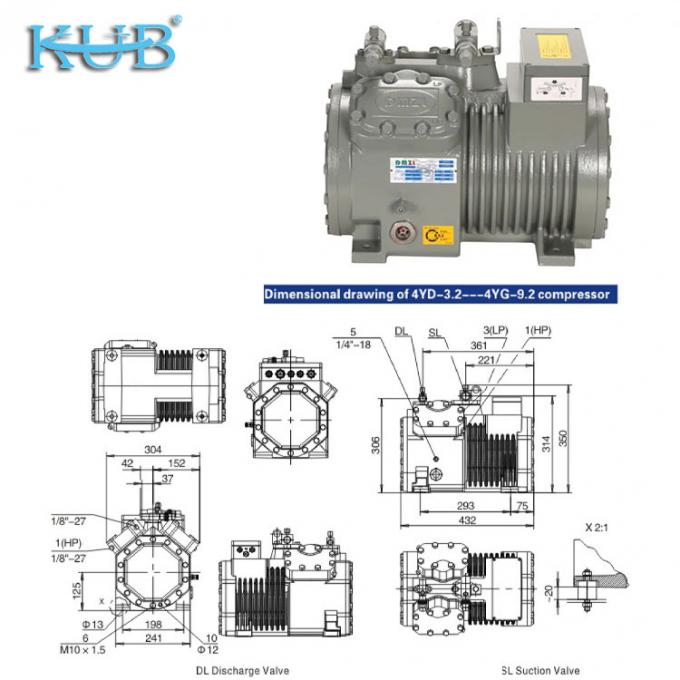 2HPから50HP 中国製 低価格冷蔵庫冷蔵コンプレッサー 半密封式ピストンコンプレッサー 冷蔵庫コンプレッサー 冷蔵庫システム 工業冷蔵庫 4