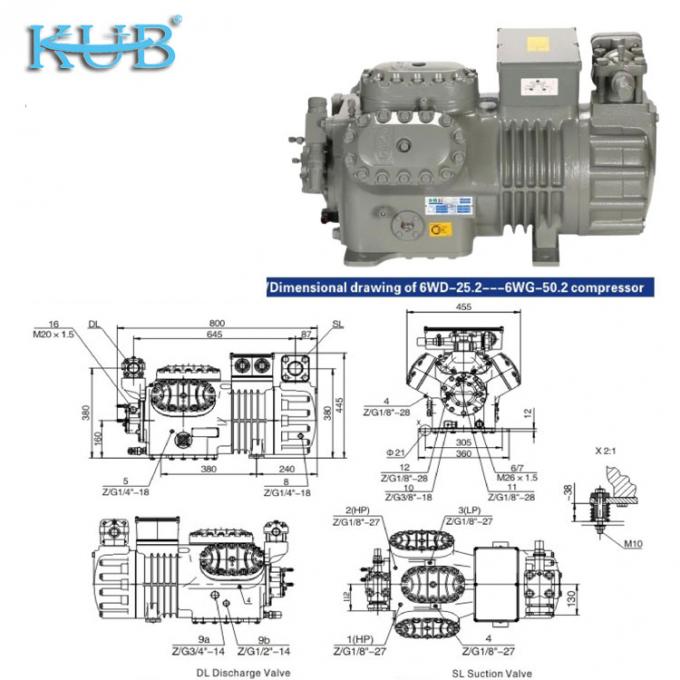 2HPから50HP 中国製 低価格冷蔵庫冷蔵コンプレッサー 半密封式ピストンコンプレッサー 冷蔵庫コンプレッサー 冷蔵庫システム 工業冷蔵庫 7