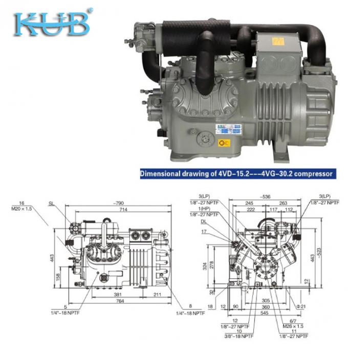 2HPから50HP 中国製 低価格冷蔵庫冷蔵コンプレッサー 半密封式ピストンコンプレッサー 冷蔵庫コンプレッサー 冷蔵庫システム 工業冷蔵庫 8
