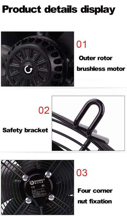 YWFシリーズ 200〜630mm 冷蔵ファン ブレード モーター コンデンサー蒸発扇 製造者 外部ローター 軸流扇