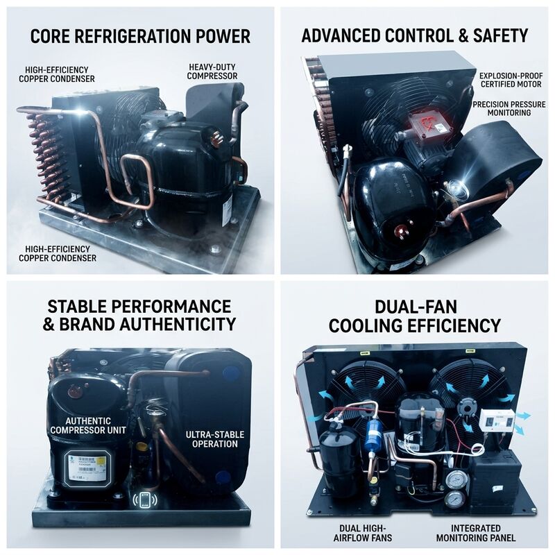 Copeland ZB15KQE スクロールコンプレッサー小型凝縮ユニット 2HP R404A 220V 50Hz 密閉冷蔵室冷凍庫