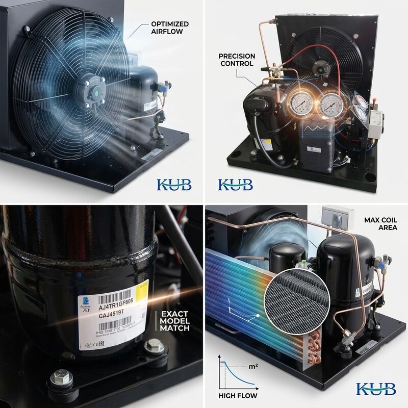 多容量小型冷却装置 R404A R134a 密閉式ウォークイン冷蔵庫 1HPから5HPの範囲